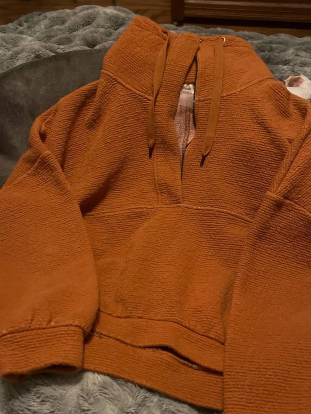 CALIA by Carrie Underwood Women's Rust Orange Funnel Neck Half Zip Pullover